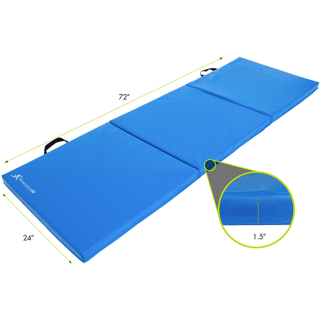 Prosourcefit Tri-Fold Folding Exercise Mat - Blue, Ps-1952-Tfm-Blue