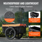 Vevor Bike Cargo Trailer, 88 Lbs Load Capacity, Heavy-Duty Bicycle Wagon Cart, Foldable Compact Storage With Universal Hitch, Wa