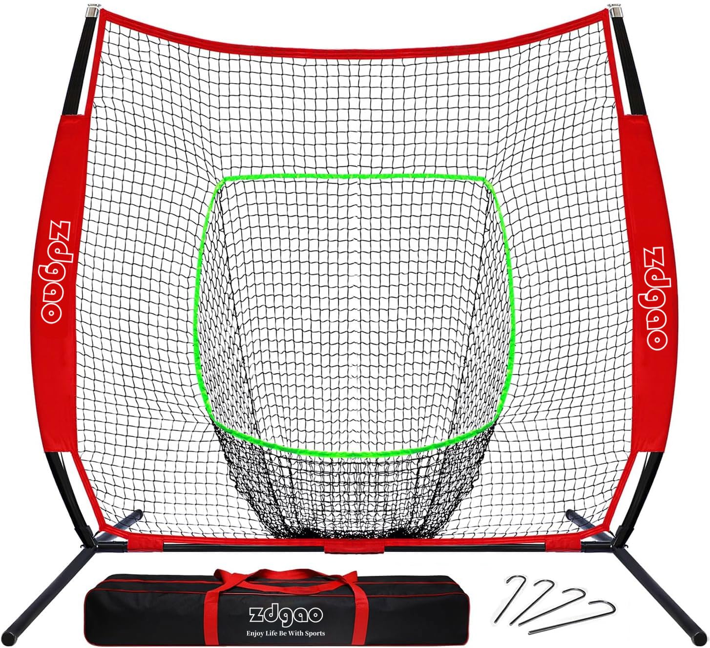 7  7ft Baseball Softball Practice Net- Portable Baseball Net for Batting, Hitting, Pitching Come with Carry Bag, Training for Pl