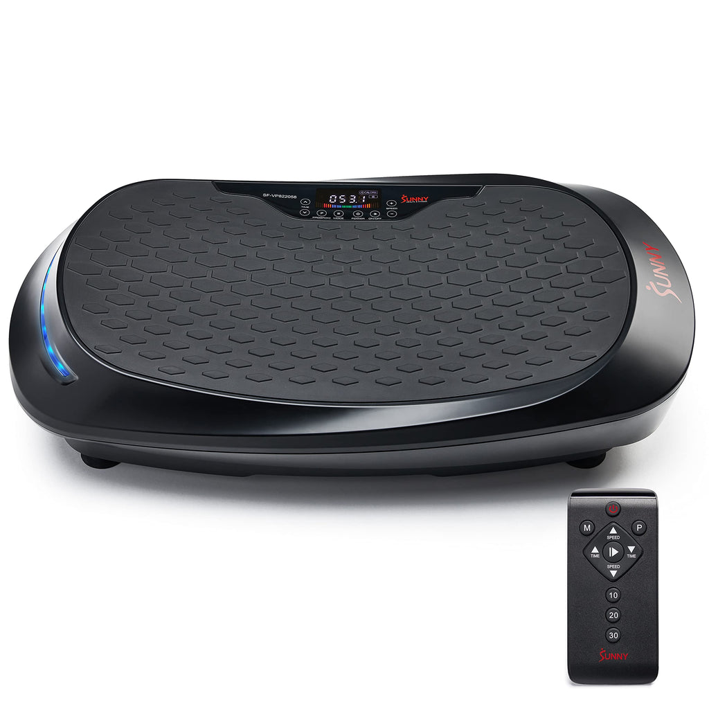 Sunny Health & Fitness 4D Vibration Plate for Lymphatic Drainage - Curved Vibrating Machine with 7 Modes & 30 Speeds | Whole Bod