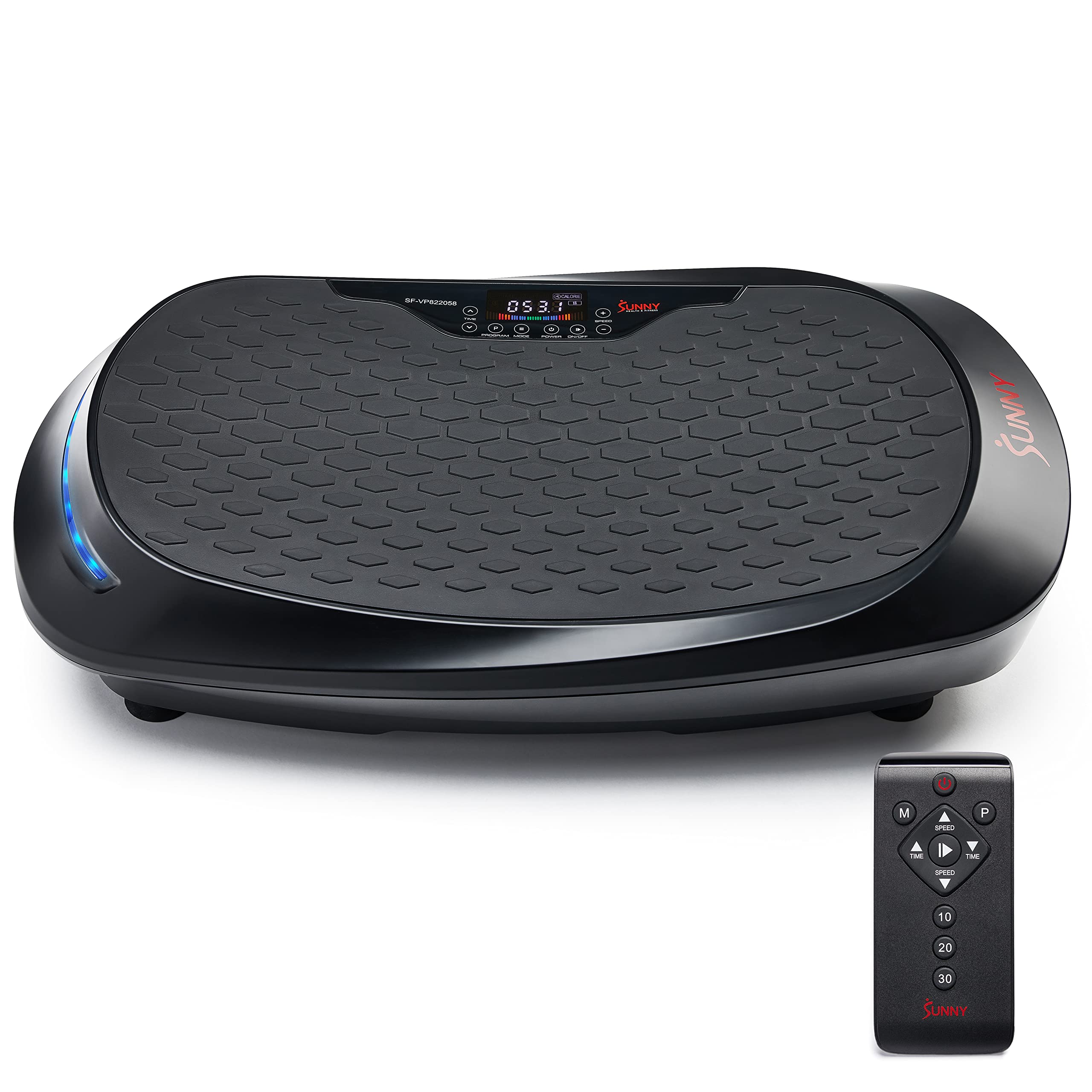 Sunny Health & Fitness 4D Vibration Plate for Lymphatic Drainage - Curved Vibrating Machine with 7 Modes & 30 Speeds | Whole Bod