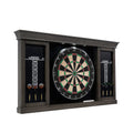 Barrington Palmer Wood Dartboard LED Display Cabinet with 18-Inch Bristle Dartboard and Steel Tip Dart Set Perfect for Cricket G