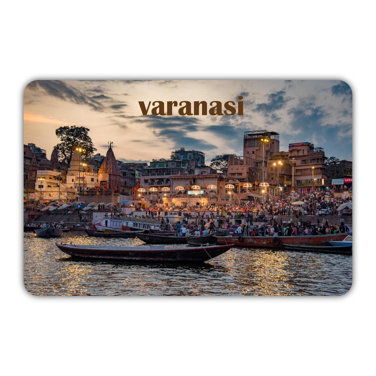 BIRDS MIND Varanasi Fridge Magnet for OfficeHomeKitchen Refrigerator Door Decoration | Wooden Travel Souvenir Gift | L X H 3 X 