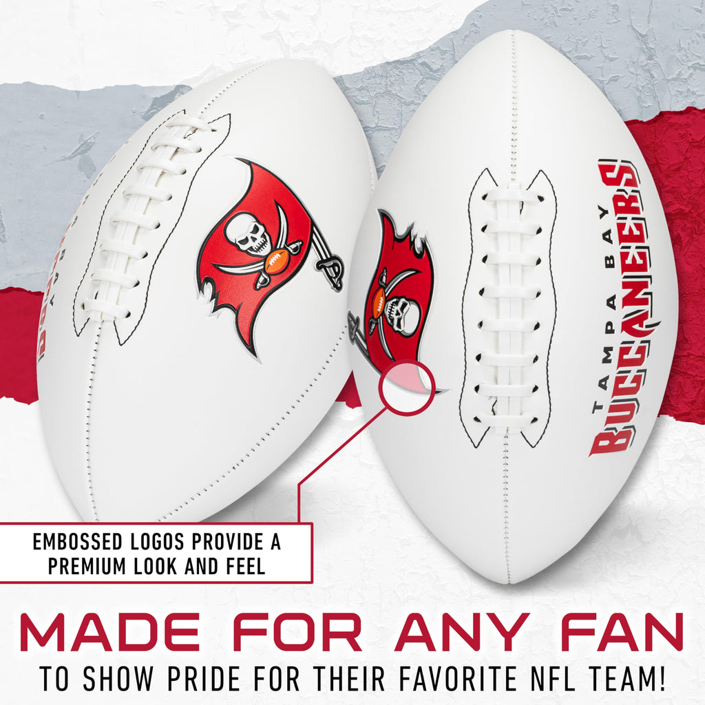 Franklin Sports Nfl Tampa Bay Buccaneers Autograph Football - Official Size White Panel Souvenir Football For Autographs + Signa