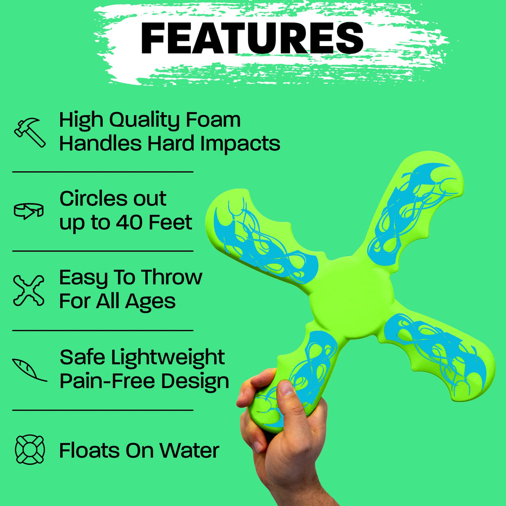Frisbees For Kids: Best Soft Frisbee Kids Boomerang - Best Gifts For Boys & Girls - Outdoor Flying Disc Beach Frisbee For Kids A