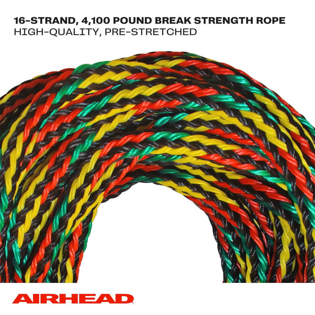 Airhead Tow Rope, 1-4 Rider Rope For Towable Tubes Multi, 9/16''