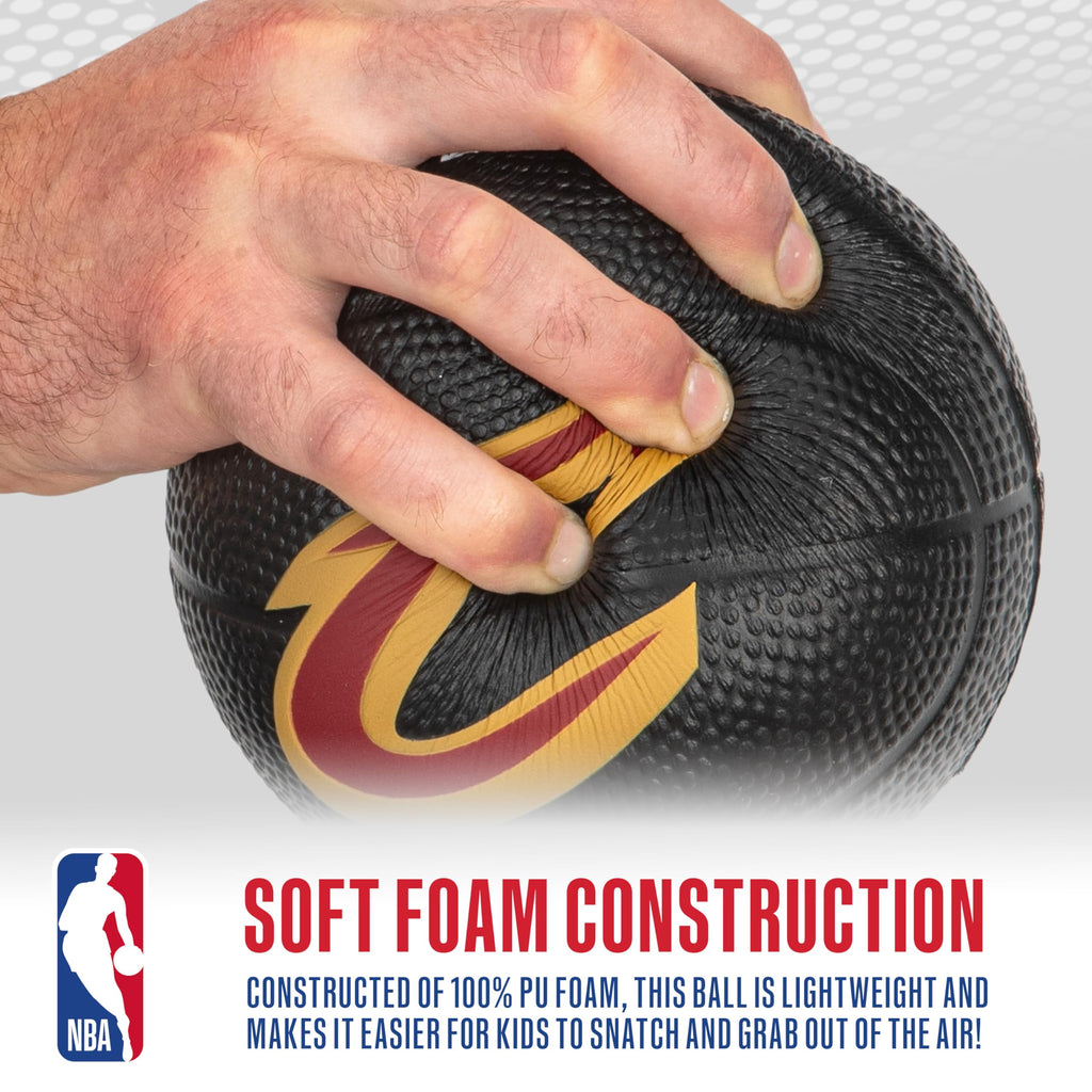 Franklin Sports Nba Cleveland Cavaliers Mini Foam Basketball - Kids 5.5'' Inch Toy Basketball For Over The Door + Mini Indoor Ho