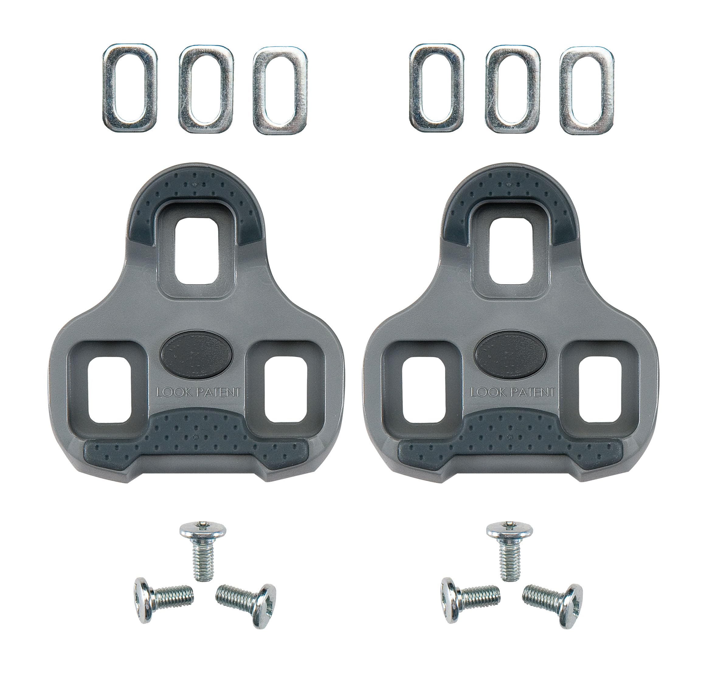 LOOK Cycle - KEO Grip Cleat Cycling Cleats - Anti-Slip Surface - Minimum Weight, Compact Size - 4.5 Angular Freedom - Color Grey