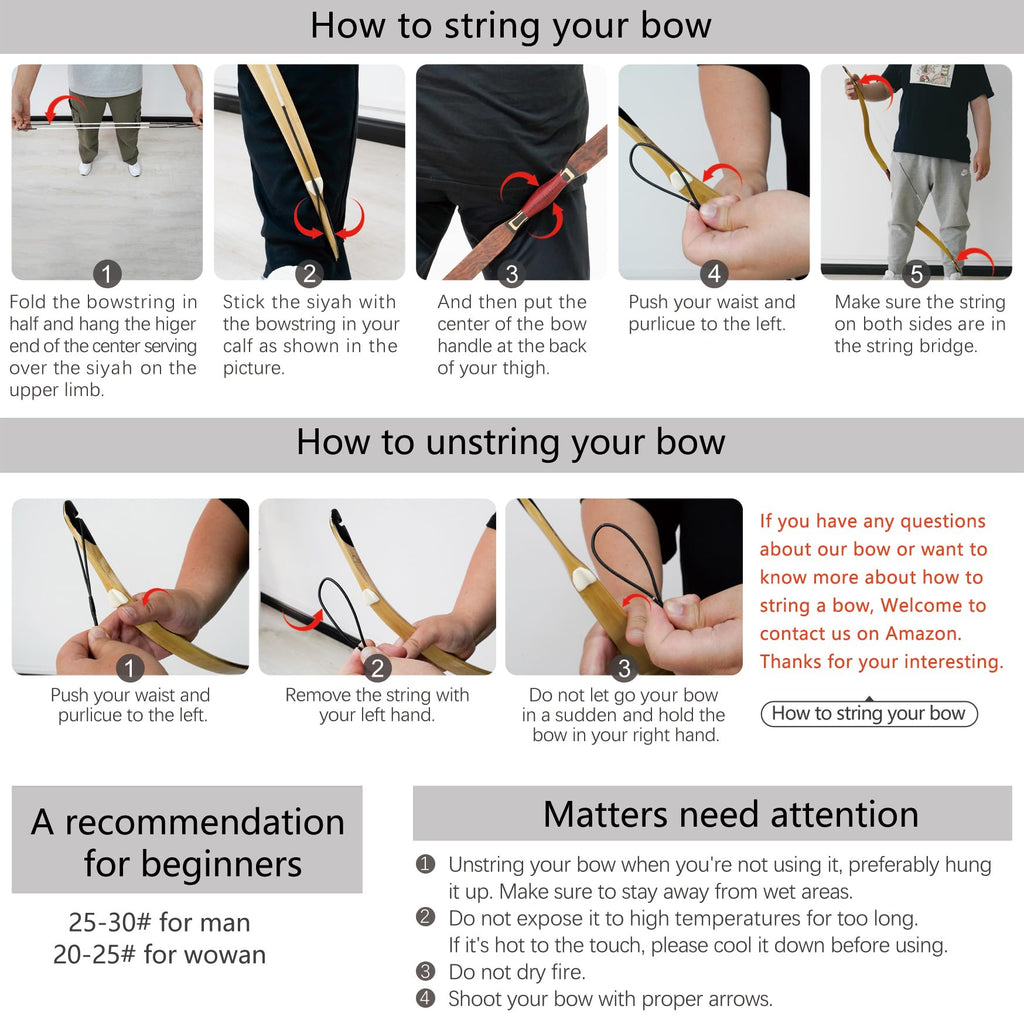 Af Archery Turkish Recurve Bow, 53 Traditional Horse Bow, Mounted Archery And Precision Shooting,Suitable For Entry Into Adults