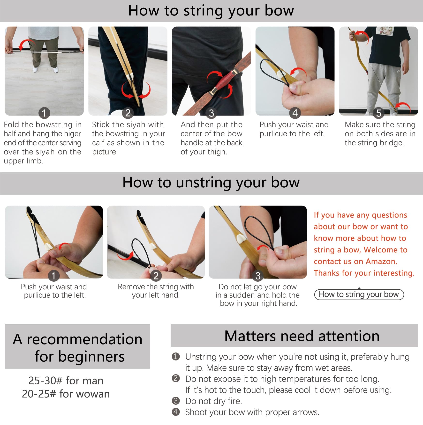 Af Archery Turkish Recurve Bow, 53 Traditional Horse Bow, Mounted Archery And Precision Shooting,Suitable For Entry Into Adults