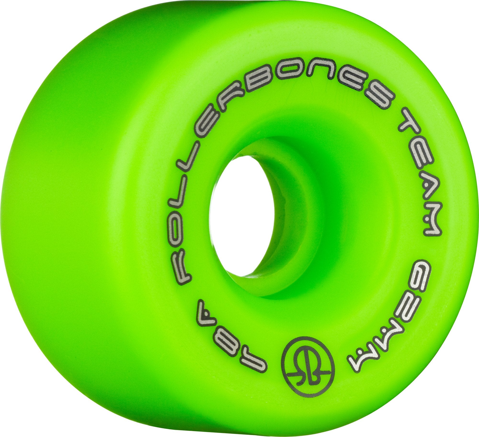 Rollerbones Team Logo Recreational Roller Skate Wheels (Set of 8), Green, 62mm
