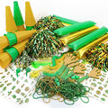 Soulchen 360 Pcs Green and Gold Team Spirit Accessories Bulk Field Day Accessories Pep Rally Color War Camp Spirit Events Party 