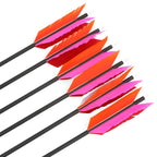 Ameyxgs 12 Pcs Archery Hunting Arrows Mix Carbon 30 Inch Flu Flu Arrows Spine 500 Target Practice Arrows With 4 Turkey Feather R