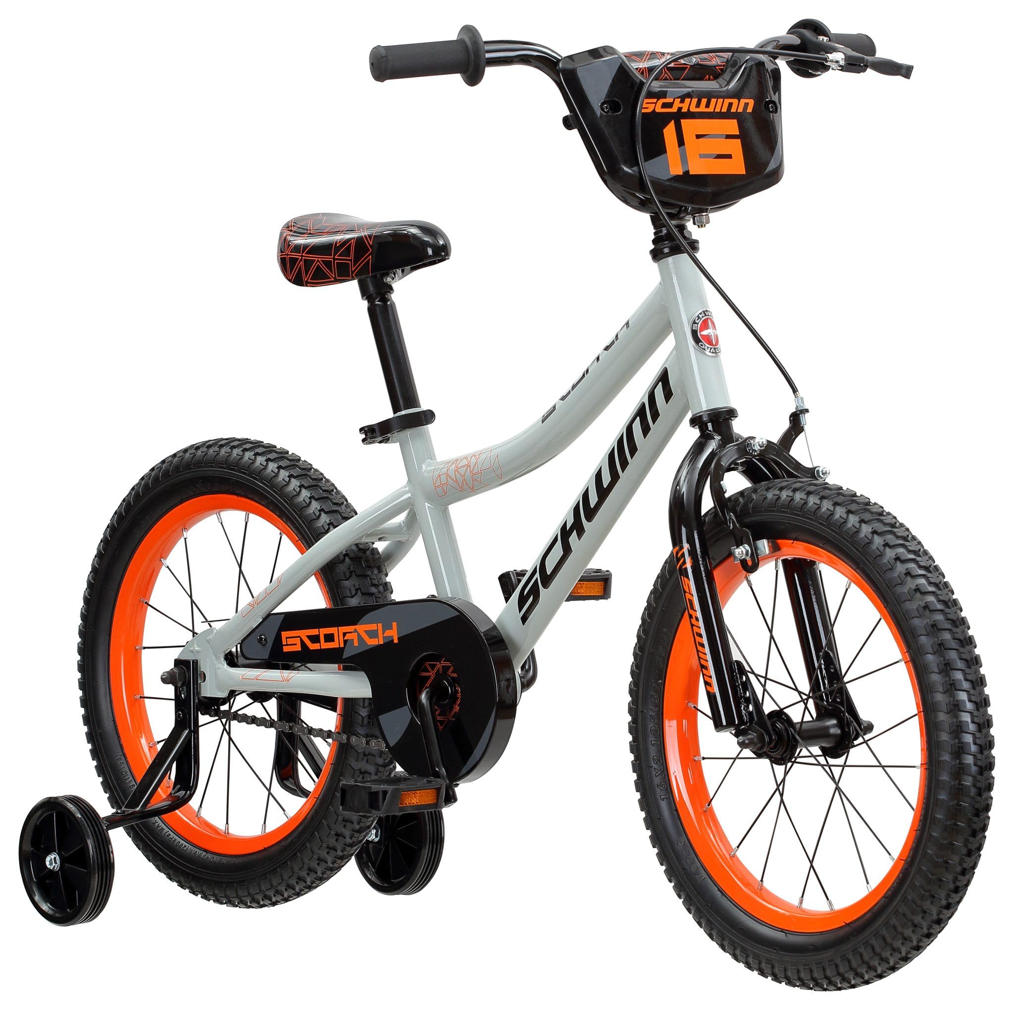 Schwinn Scorch Bike, 16 Inch Bike for Kids Ages 3-13, with Training Wheels or Adjustable Seat, Rear Coaster Brake & Front or Fro