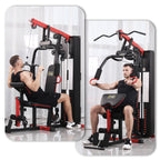 Fitvids Multifunctional Home Gym Equipment with 122.5 lbs Weight Stack, Full Body Workout Weight Machine, All in One Exercise Eq