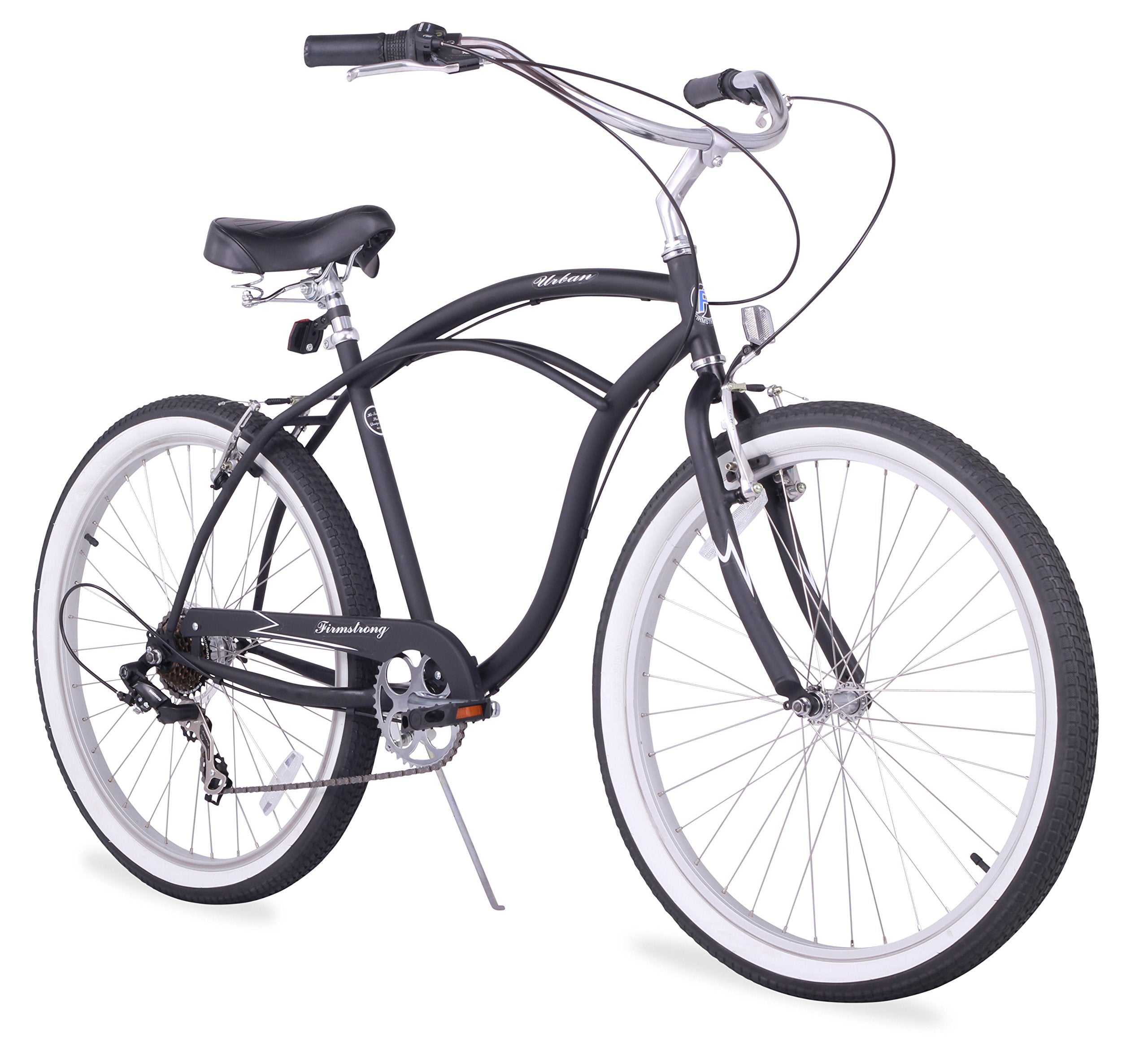 Firmstrong Urban Man Beach Cruiser Bike, Mens Bicycle 26-Inch, 7-Speed, Black