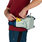 Osprey Talon 6L Mens Lumbar Hiking Waist Pack - Fanny Pack with Water Bottle Holders, Scoria Blue/Night Shift