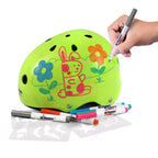 Wipeout Dry Erase Kids Helmet For Bike, Skate, And Scooter, Neon Zest, Ages 5+