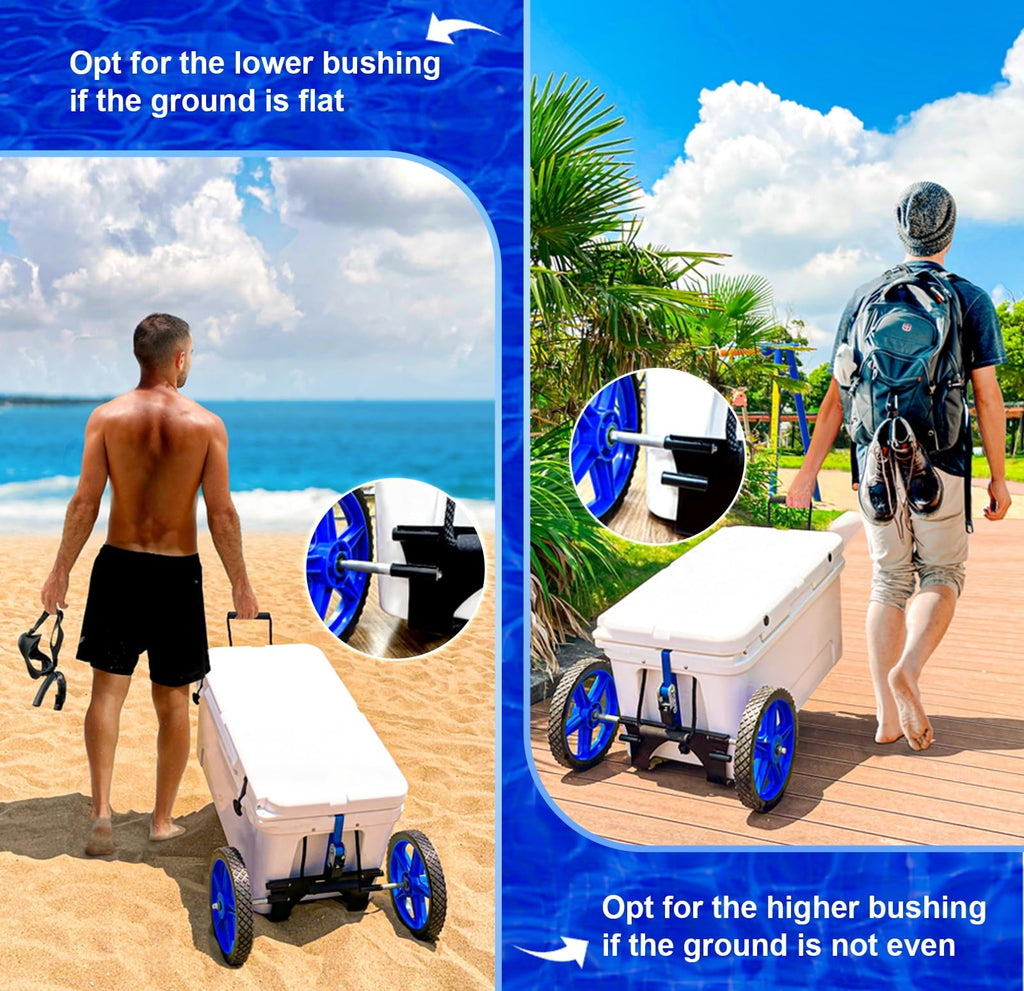 Zlsztmi Upgraded Cooler Wheel Kit For Yeti/Rtic/Igloo Coolers Wheel Spacing Up To19.8 Inches -12 In Wheels Height Adjustable Car