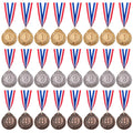 Favide 24 Pieces Gold Silver Bronze Award Medals-Winner Medals Gold Silver Bronze Prizes for Competitions, Party,Olympic Style, 