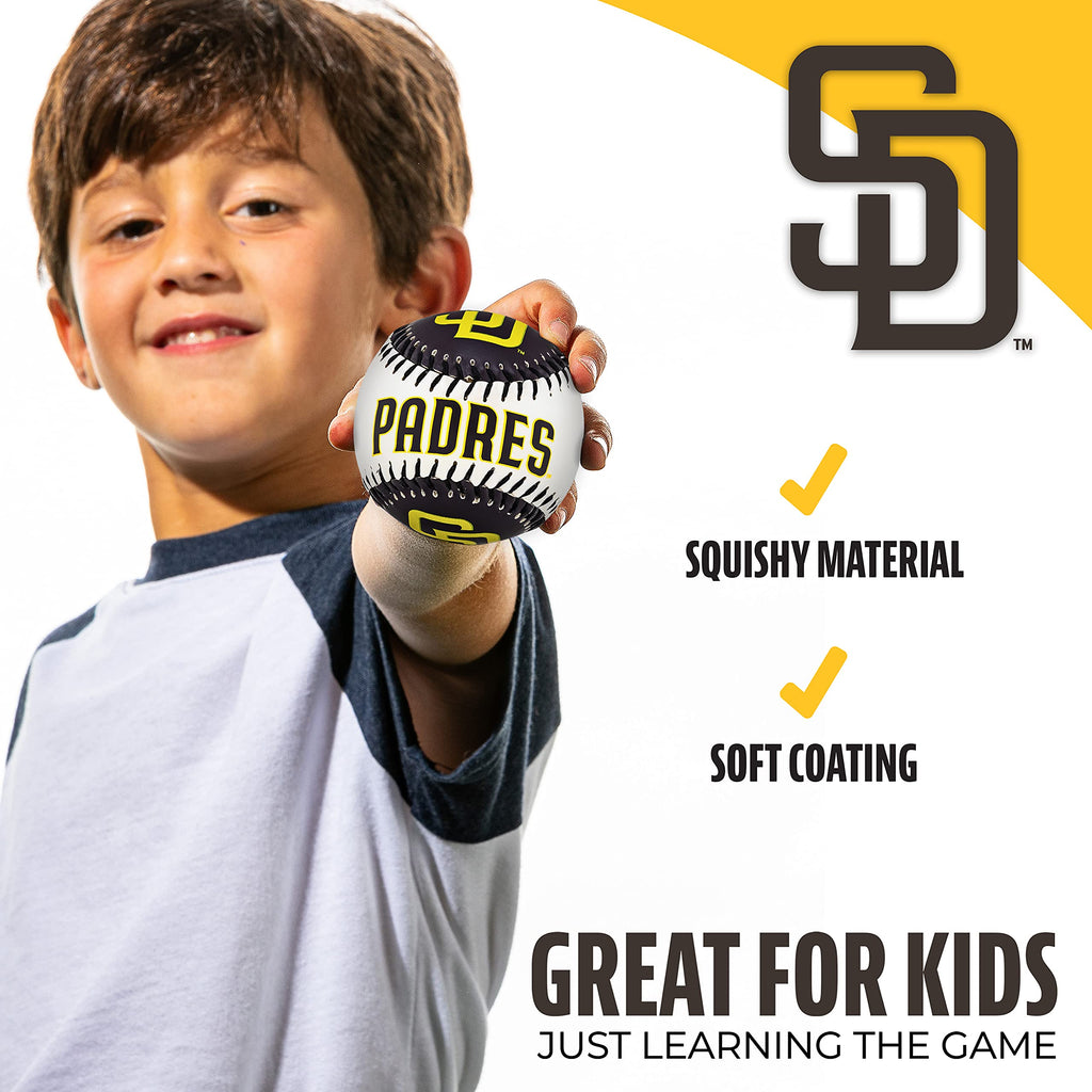 Franklin Sports San Diego Padres Mlb Team Baseball - Mlb Team Logo Soft Baseballs - Toy Baseball For Kids - Great Decoration For