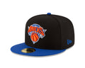 Nba New York Knicks Men'S 2-Tone 59Fifty Fitted Cap , Black , 7 7/8