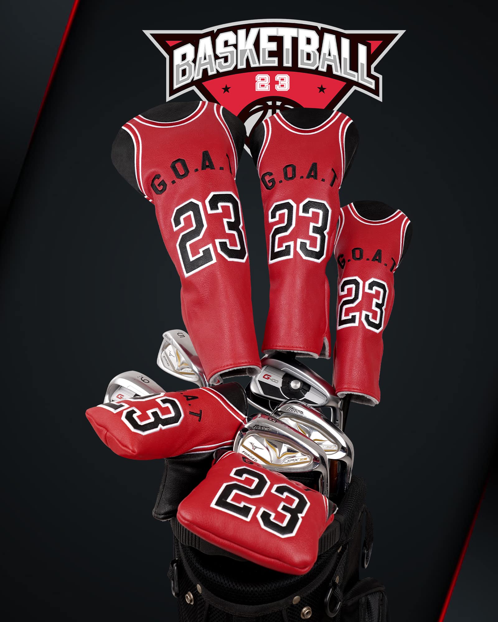 Golf Headcovers Red No.23 Square Mallet Putter Cover, Mallet Putter Cover,Putter Cover For Scotty Cameron Odyssey Taylormade Spi