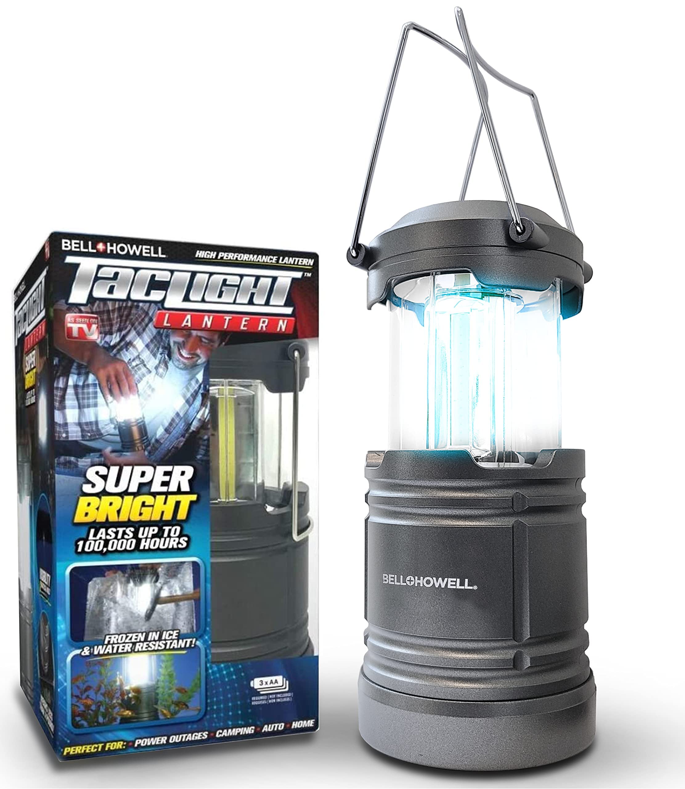 Bell+Howell Taclight COB LED Camping Lantern - Super Bright, Compact, and Weatherproof Emergency Light for Hurricane, Storms, Ou