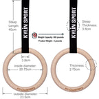 Kylin Sport Gymnastic Rings With Adjustable Straps Heavy Duty Exercise Gym Rings For Pull Ups And Dips,Cross-Training Workout,St