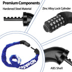 Ndakter Bike Chain Lock, 5-Digit Combination Anti-Theft Bicycle Lock, 32 Feet Long Security Resettable Bike Locks Heavy Duty For