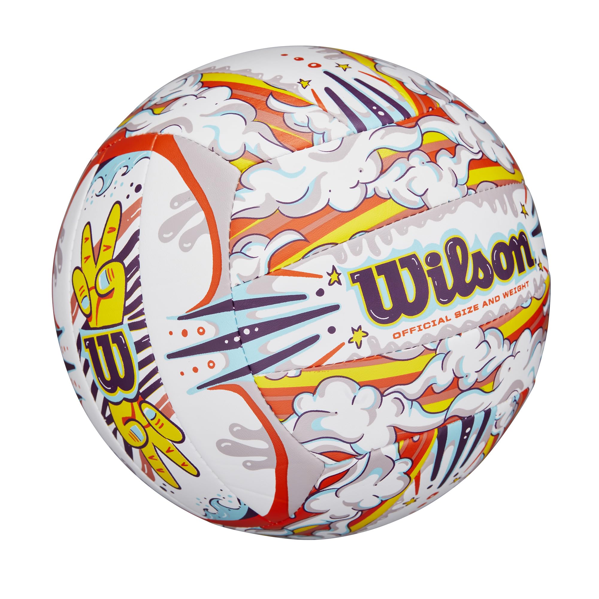 Wilson Graffiti Peace Volleyball - Official Size, White/Orange