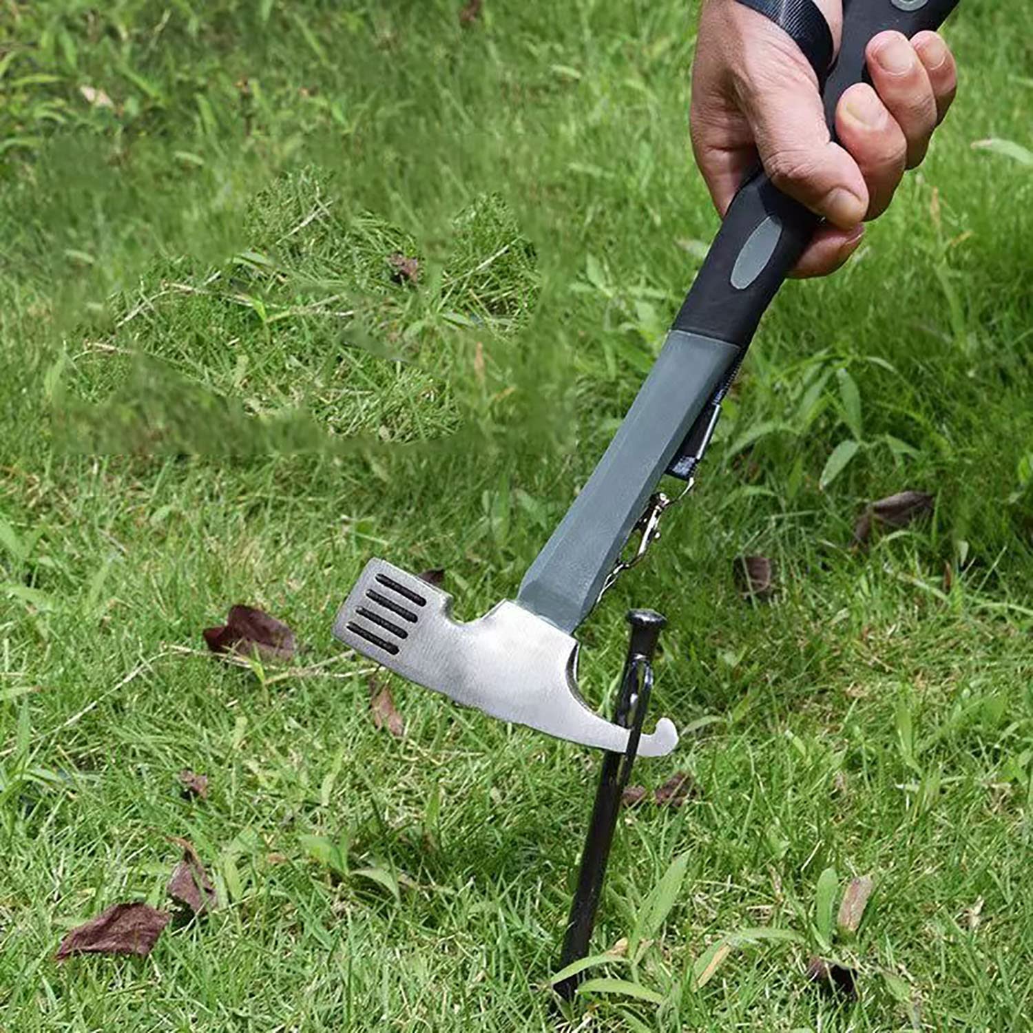 Cyauatt 10 Pcs Heavy Duty Tent Stakes And Camping Hammer Set,10In Metal Tent Stakes For Camp,Ground And Yard,Camping Tent Access