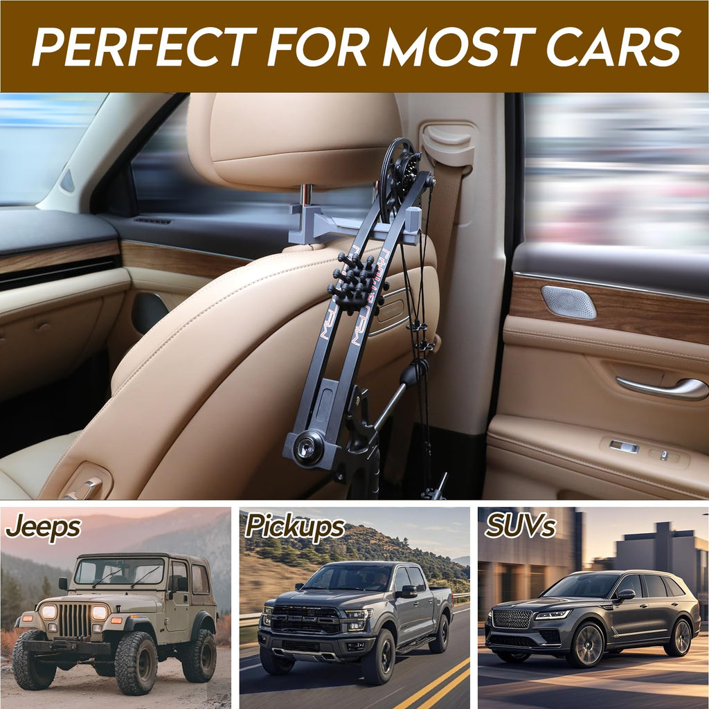 2 Set Bow Hanger for Truck Portable Bracket Bow Buddy Universal Compound Bow Headrest Holder for Vehicle Storage and Hunting Tra