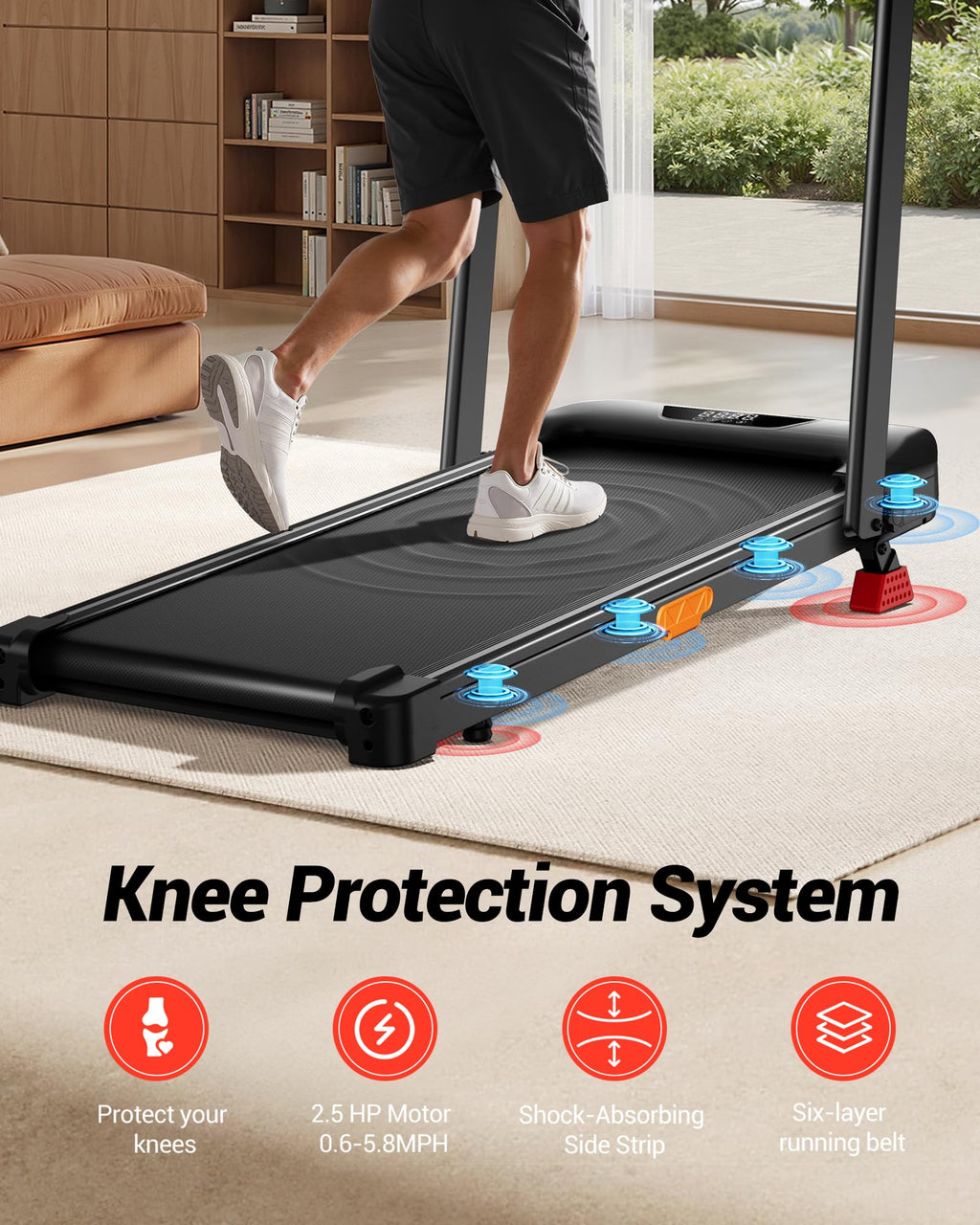 15% Incline Walking Pad Treadmills for Home and Office, 3-in-1 Folding Treadmill, Portable Under Desk Treadmill with 2.5 HP Quie