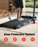 15% Incline Walking Pad Treadmills for Home and Office, 3-in-1 Folding Treadmill, Portable Under Desk Treadmill with 2.5 HP Quie