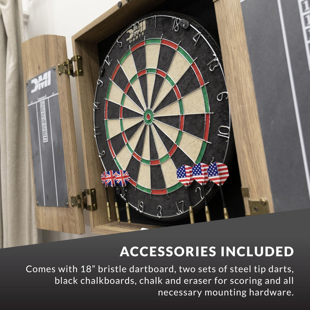 Dmi Sports Dublin Bristle Dartboard Cabinet Set - Bristle Dartboard Included