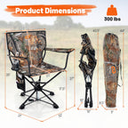 Goplus Swivel Camping Chair, Portable Hunting Chair For Adults W/Cup Holder & Carrying Bag, Folding 360-Degree Free Rotation Law