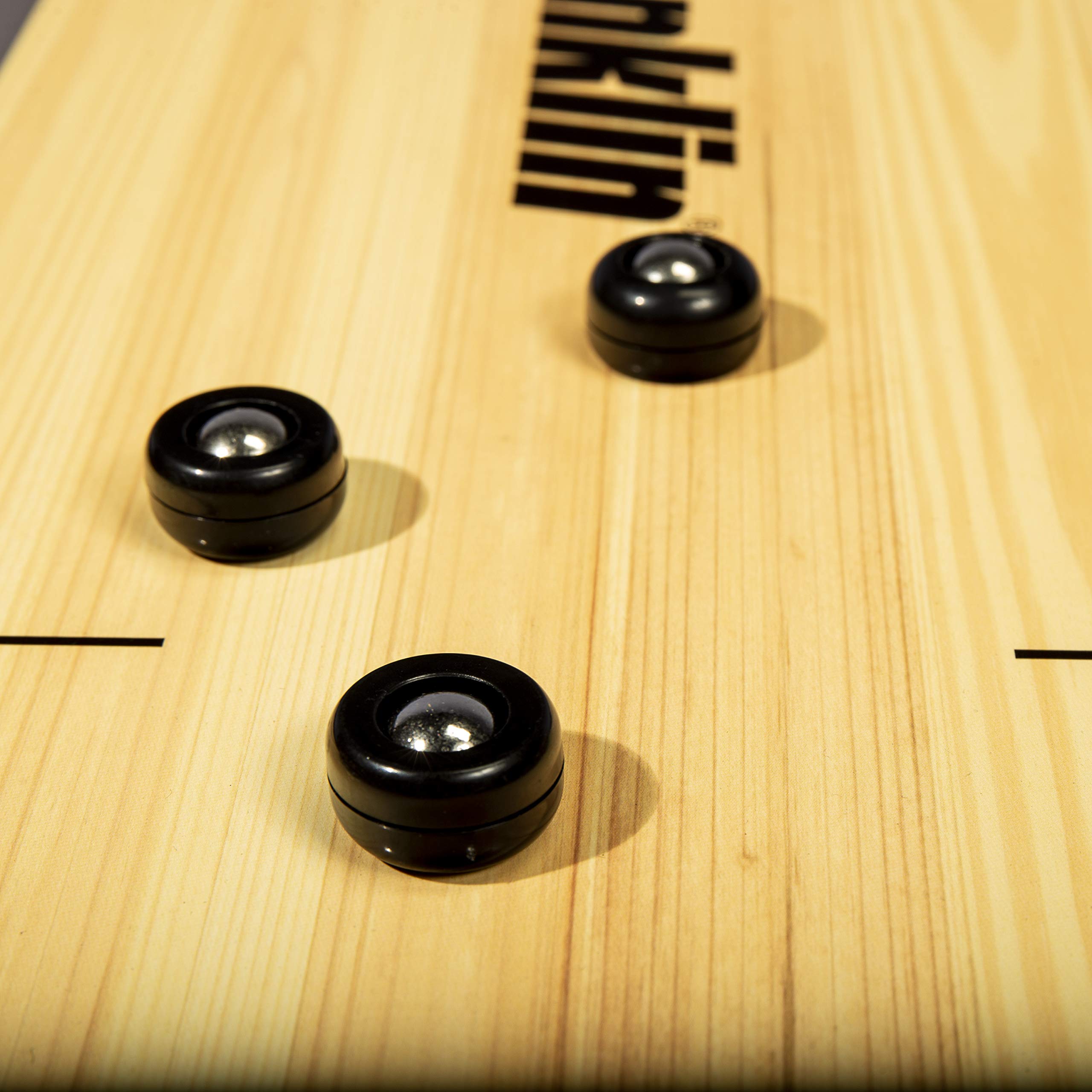 Franklin Sports 2-In-1 Shuffleboard Table And Curling Set - Portable Tabletop Set Includes 8 Rolling Mini Pucks - 45''