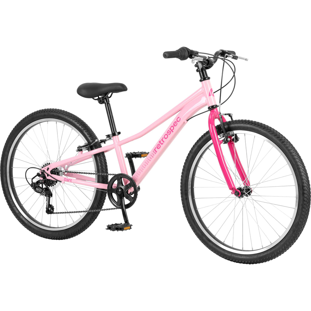 Retrospec Dart 20 & 24 Inch Kids Bike - 7-Speed Hybrid Bicycle for Ages 6-11 with 29in All-Season Tires & Shock Absorption - Adj