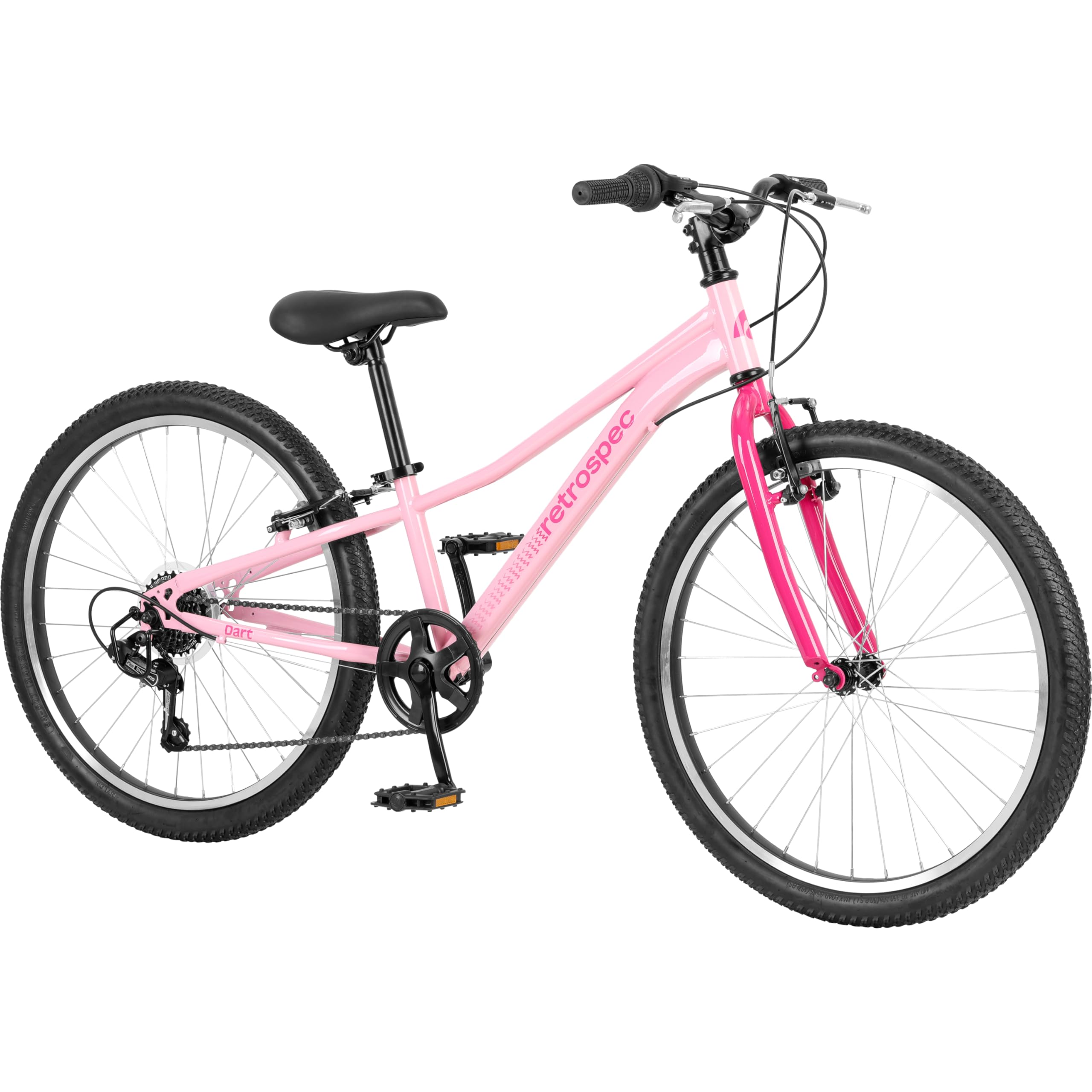 Retrospec Dart 20 & 24 Inch Kids Bike - 7-Speed Hybrid Bicycle for Ages 6-11 with 29in All-Season Tires & Shock Absorption - Adj