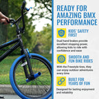 Kent International Pro 20-20 Inch Bmx Bike With Front & Rear Hand Brakes And Padded Bmx Saddle - Sturdy Bicycle For Kids With Ad