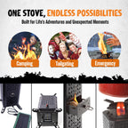 Inferno Pro Stove Outdoor/Indoor (Use Biomass, Fire Starter, Canned Heat) - Compact, Camping, Off-Grid, Emergency - By Instafire