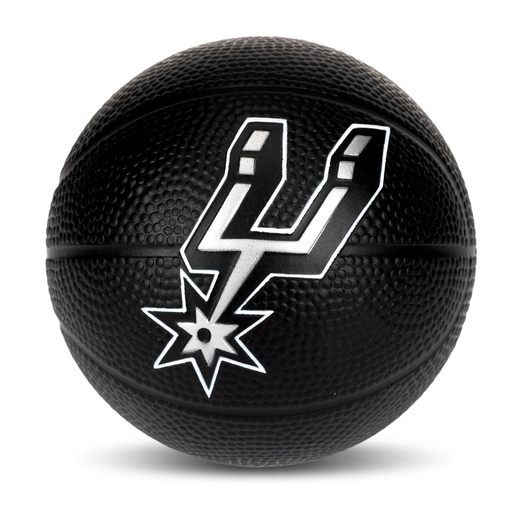 Franklin Sports Nba San Antonio Spurs Mini Foam Basketball - Kids 5.5'' Inch Toy Basketball For Over The Door + Mini Indoor Hoop