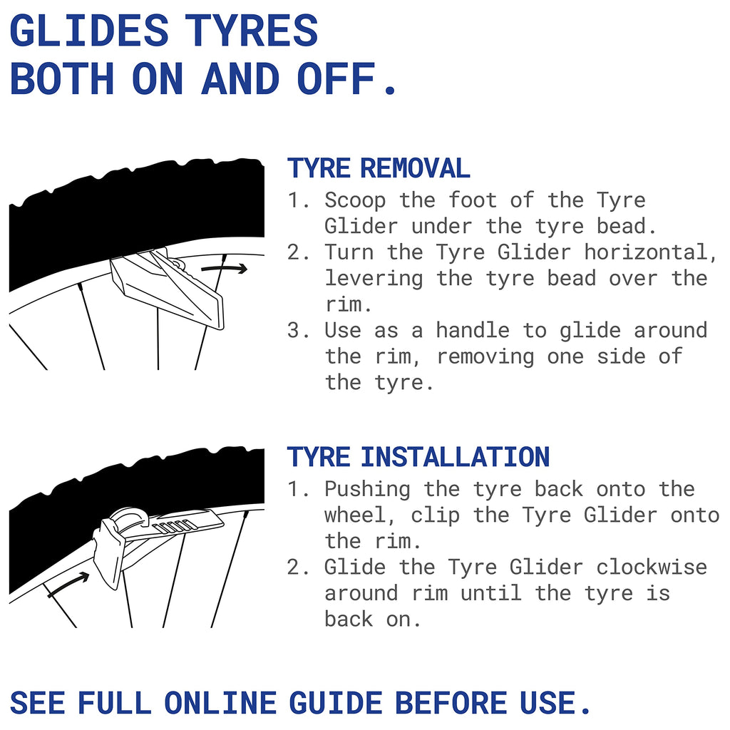 Rehook Tyre Glider - A Strong Portable Bicycle Tyre Replacement And Bike Tire Remover Tool - No More Tyre Levers Or Tyre Changin