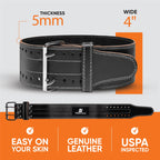 Weightlifter Belt By Profitness Large Weightlifting Gym Belt For Men And Woman - (Black/White, Large)