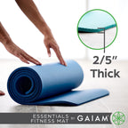Gaiam Essentials Thick Yoga Mat Fitness & Exercise Mat With Easy-Cinch Carrier Strap, Red, 72''L X 24''W X 2/5 Inch Thick