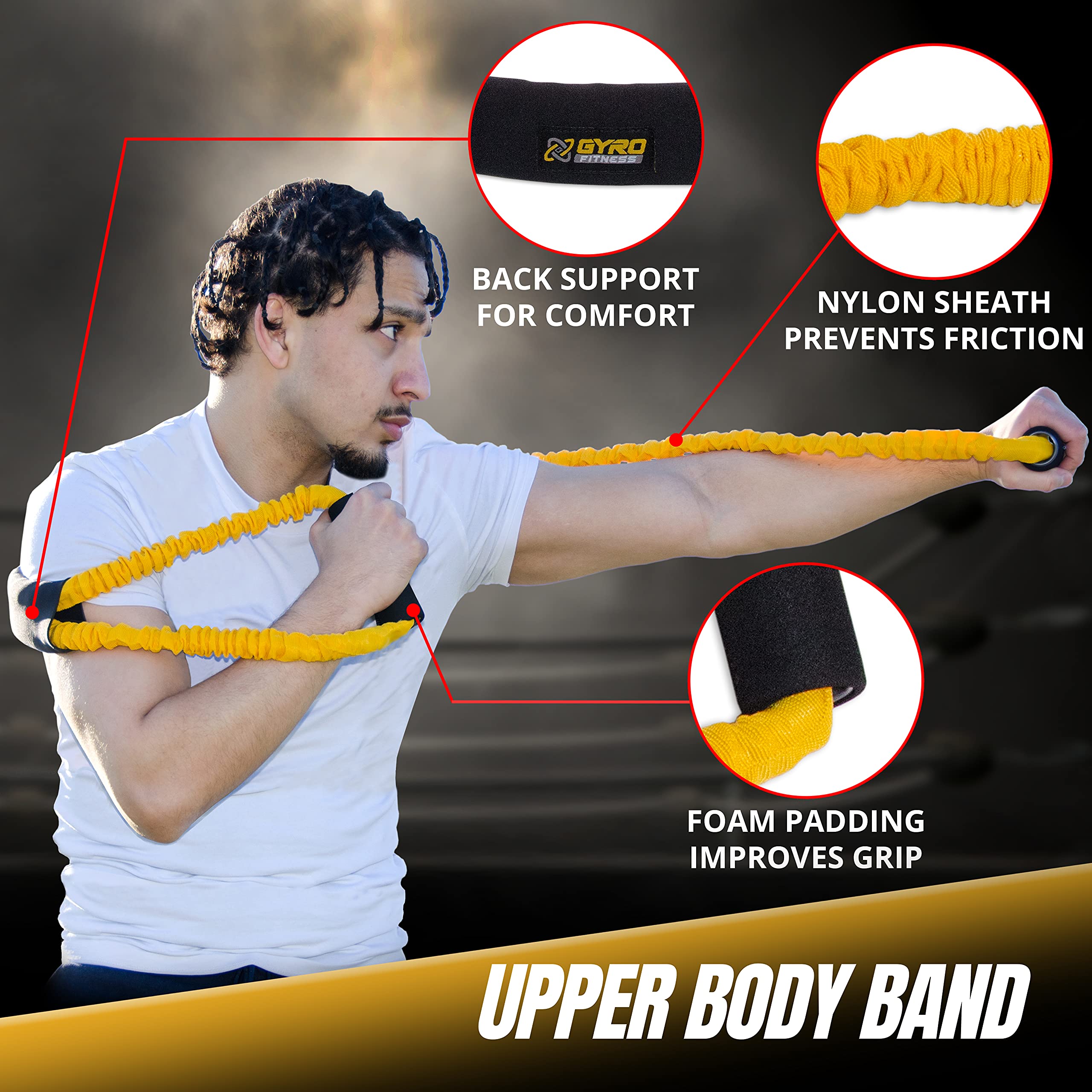 Gyro Fitness | Shadow Boxer Pro | Boxing Resistance Bands Set For Shadow Boxing, Comes With Ankle Cuffs | Ideal Addition To Your