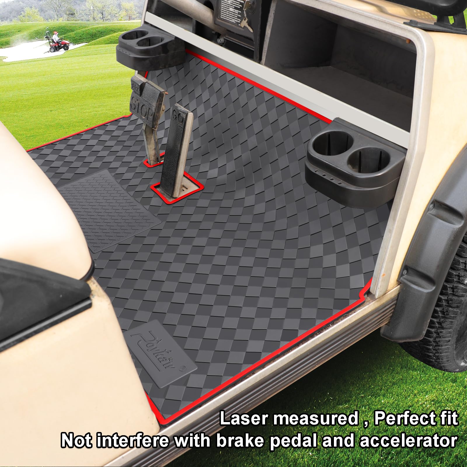 Roykaw Golf Cart Mat Full Coverage Floor Liner For Club Car Ds (1982-2013) & Villager (1982-2018), 8Mm Thick Heavy-Duty Mat, Non