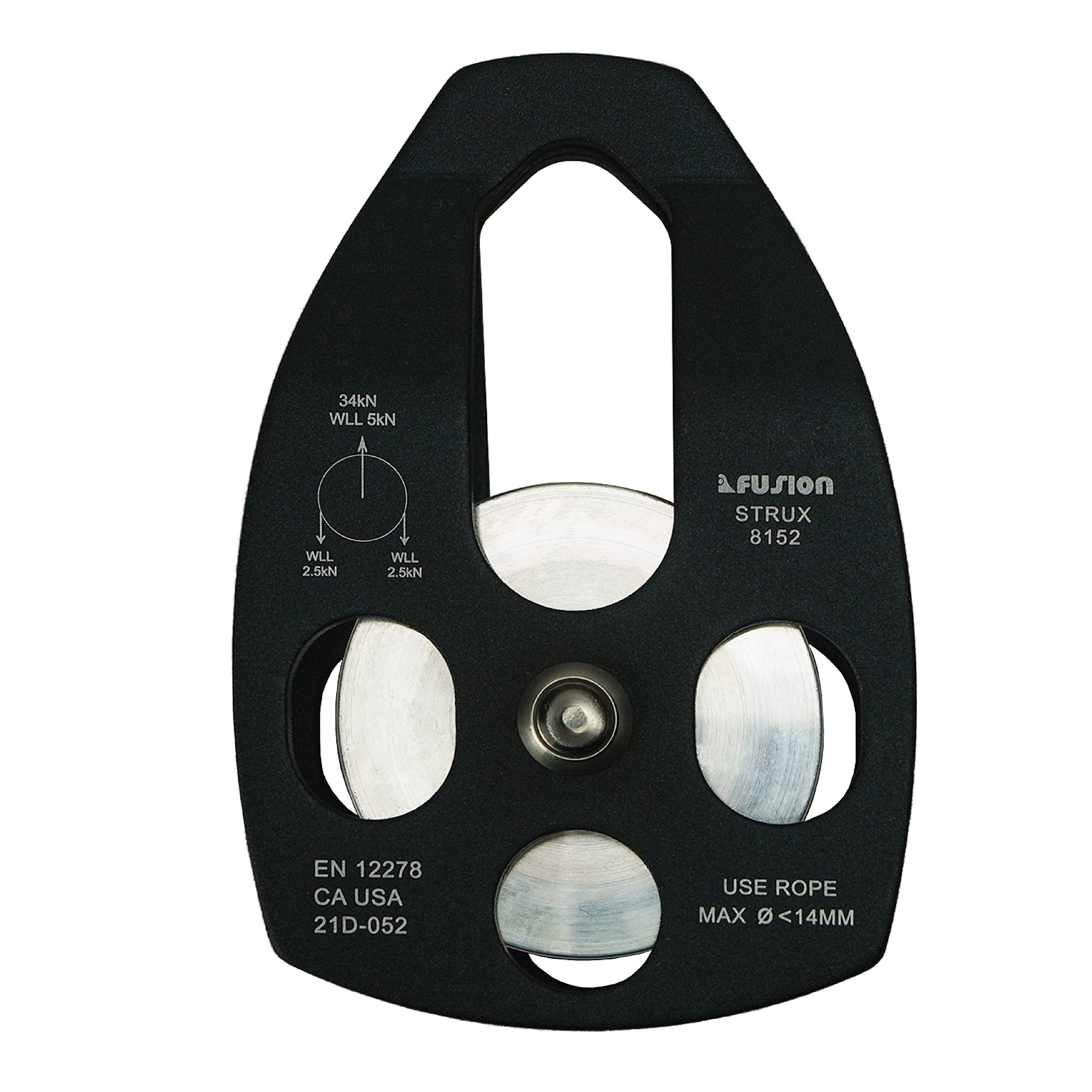 Fusion Climb Strux Pulley High Strength Aero Space Aluminum Alloy, Side Swing, Single Pulley, Smooth Rotation, Ideal for Multipl