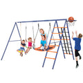 Swing Set for Backyard 550lbs - 6 in 1 Playground Sets for Backyards Safe Platform Swing for Kids Outdoor Heavy Duty Metal Frame